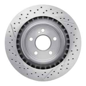 Mercedes-Benz C63 AMG Brake Rotor (1) - Rear - R1 Concepts - Drilled and Slotted - `08-`15